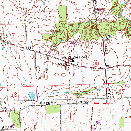 Topographic Map of State Road Church, OH