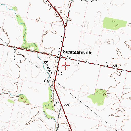 Topographic Map of Summersville, OH