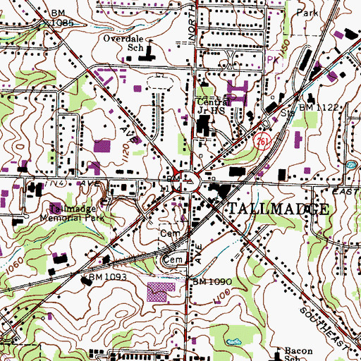 Topographic Map of Tallmadge, OH