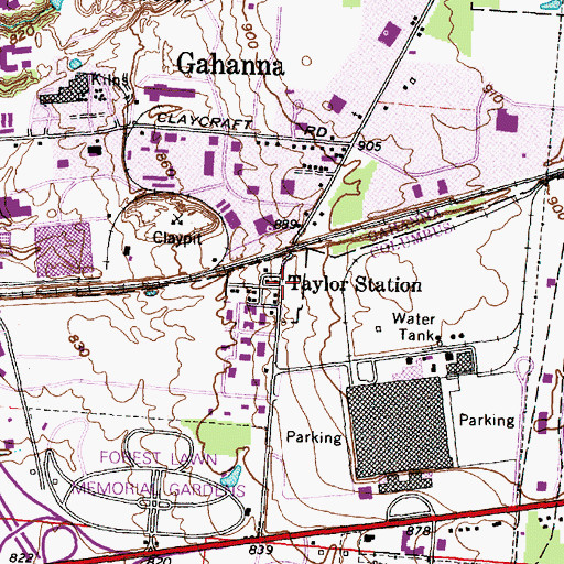 Topographic Map of Taylor Station, OH