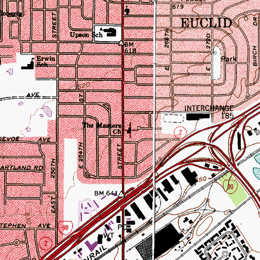 Topographic Map of The Masters United Methodist Church, OH
