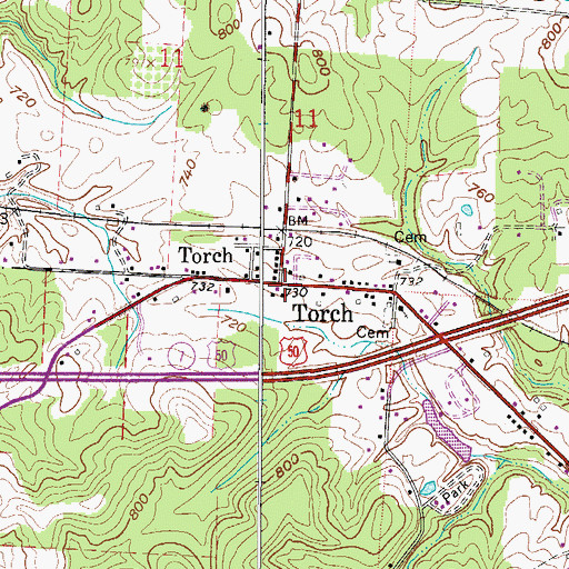 Topographic Map of Torch, OH