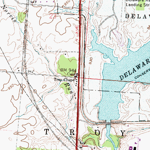 Topographic Map of Troy Chapel, OH
