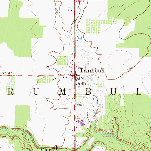 Topographic Map of Trumbull, OH