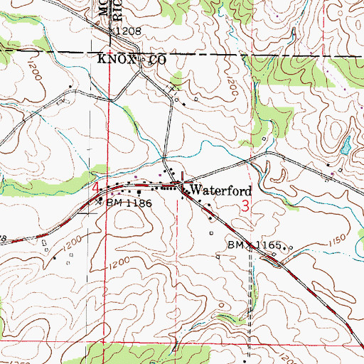 Topographic Map of Waterford, OH
