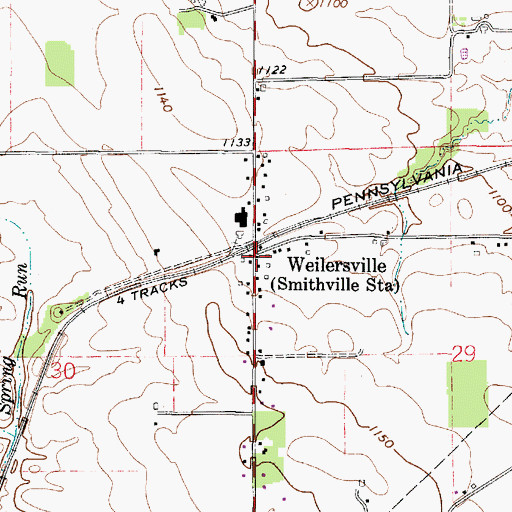 Topographic Map of Weilersville, OH