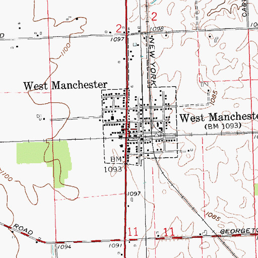 Topographic Map of West Manchester, OH
