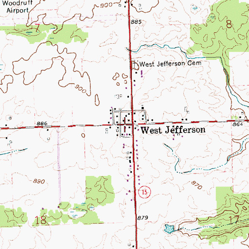 Topographic Map of West Jefferson, OH