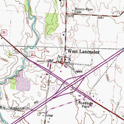 Topographic Map of West Lancaster, OH