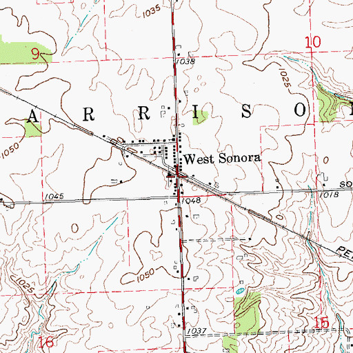 Topographic Map of West Sonora, OH