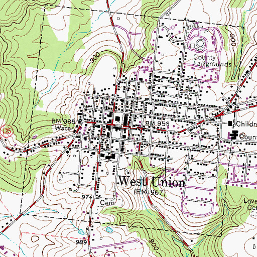 Topographic Map of West Union, OH