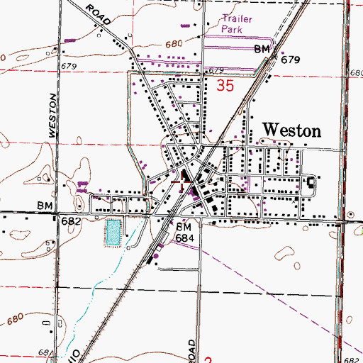 Topographic Map of Weston, OH