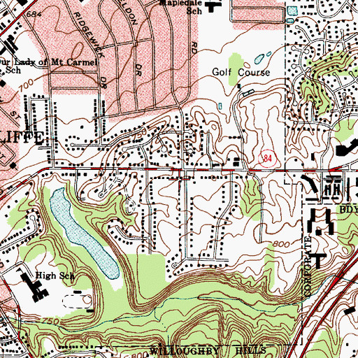 Topographic Map of Wickliffe, OH
