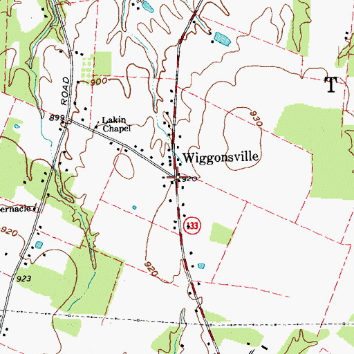 Topographic Map of Wiggonsville, OH