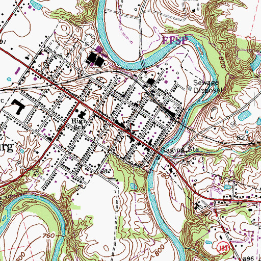 Topographic Map of Williamsburg, OH