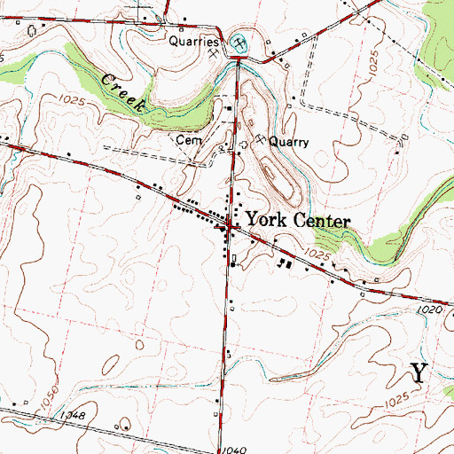 Topographic Map of York Center, OH