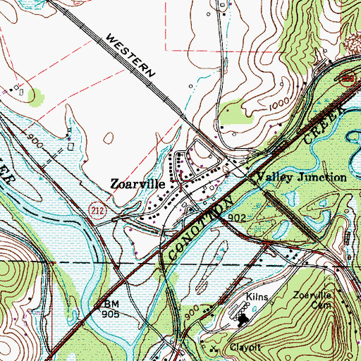 Topographic Map of Zoarville, OH