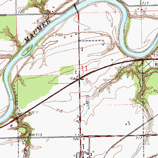 Topographic Map of New Rochester, OH