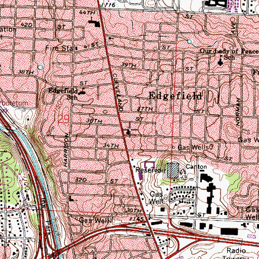 Topographic Map of Christ United Methodist Church, OH