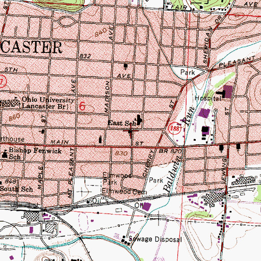 Topographic Map of Saint Paul Lutheran Church, OH