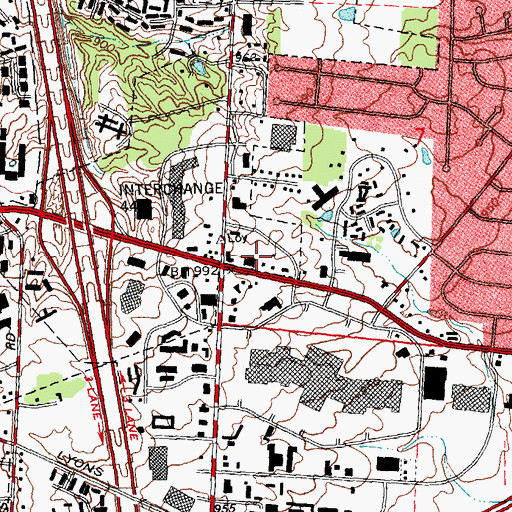 Topographic Map of Clocktower Plaza Shopping Center, OH