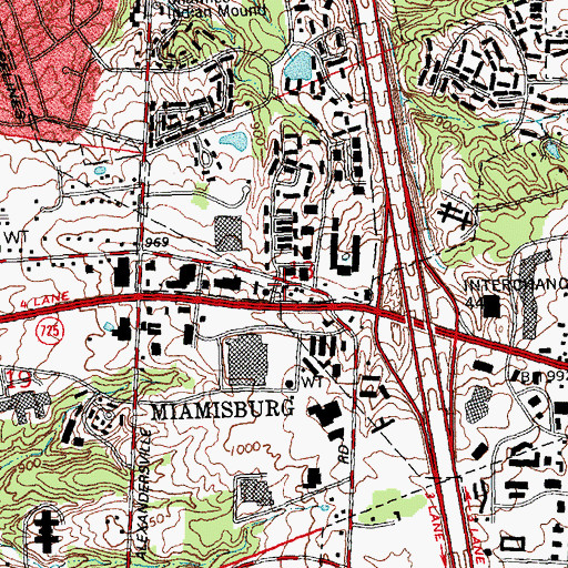 Topographic Map of Water Tower Plaza Shopping Center, OH