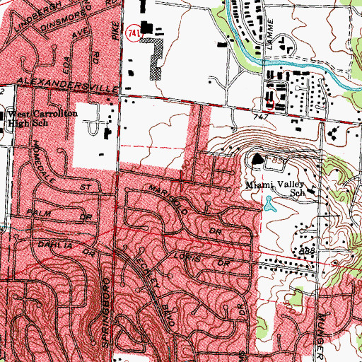 Topographic Map of Singing Spring Recreation Center, OH
