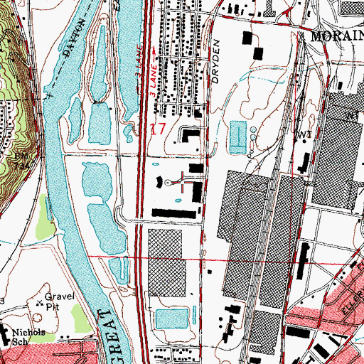 Topographic Map of Moraine Center Business Park, OH