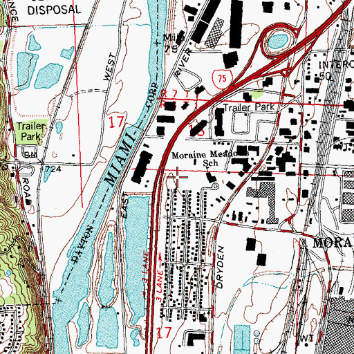 Topographic Map of Ora Everett Park, OH