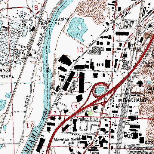 Topographic Map of Mid-States Industrial Complex, OH