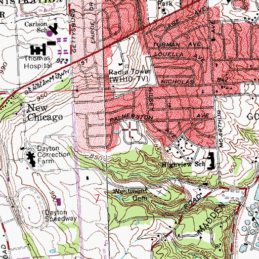 Topographic Map of Highview Hills Park, OH
