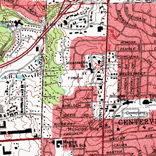 Topographic Map of Hoy Park, OH