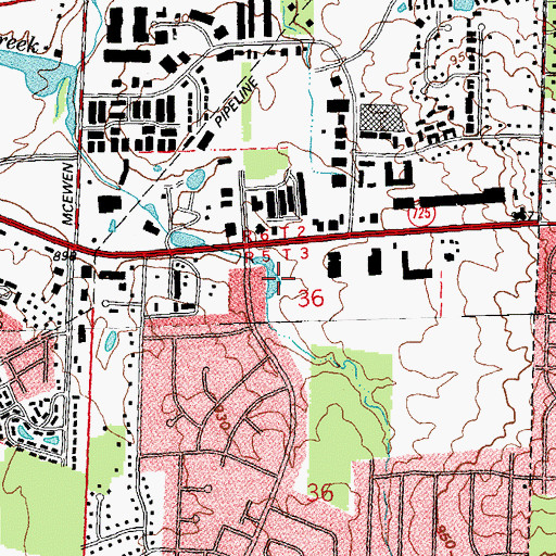 Topographic Map of Oak Creek South Park, OH