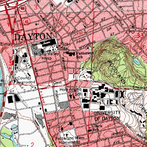 Topographic Map of South Park, OH