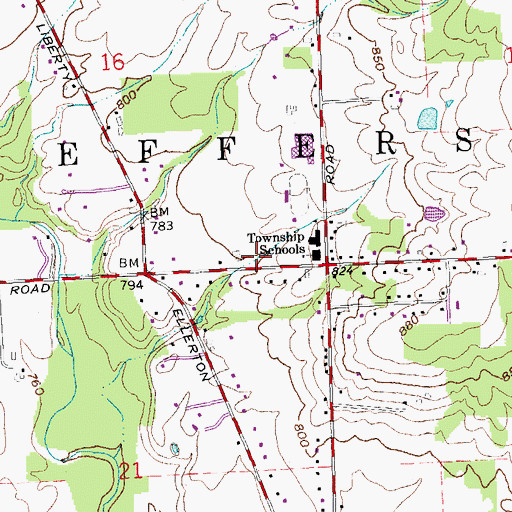 Topographic Map of Jefferson Junior High School, OH