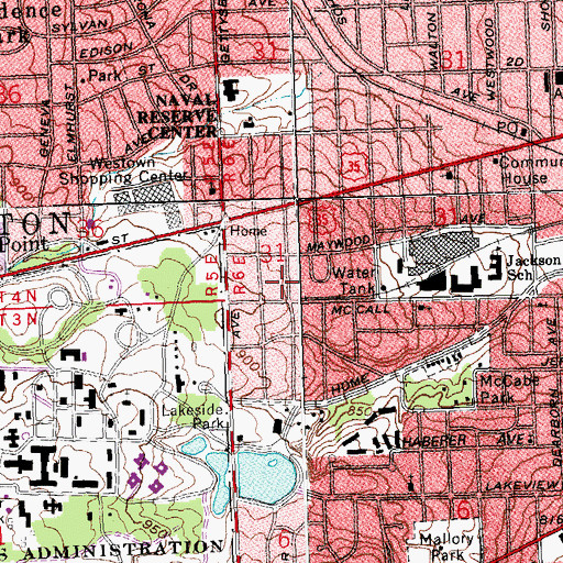 Topographic Map of Arlington Park, OH