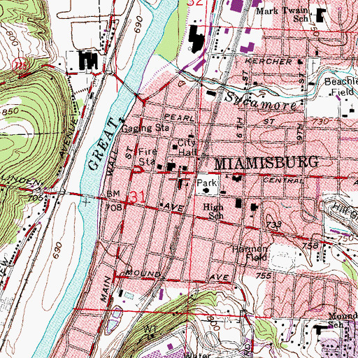 Topographic Map of Bishop Leibold West School, OH