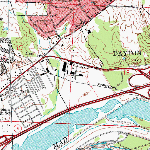 Topographic Map of Valley Intercity Industrial Park, OH