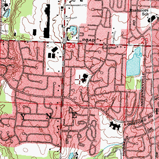 Topographic Map of Valley Forge Park, OH