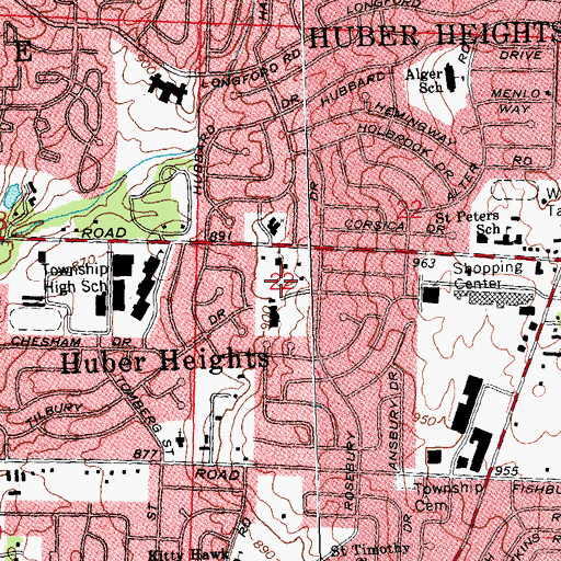 Topographic Map of Shenandoah Park, OH