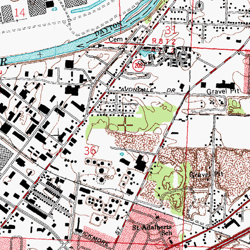 Topographic Map of Woodland Park, OH