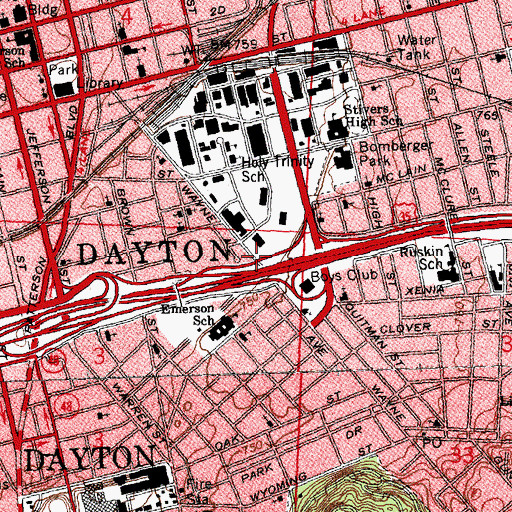 Topographic Map of Ruskin Playground, OH