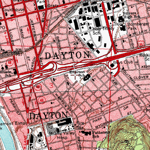 Topographic Map of Burns-Jackson Park, OH