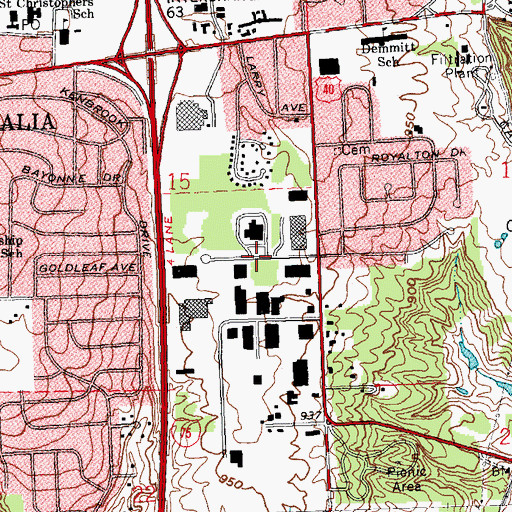 Topographic Map of Dayton Center Business Park, OH