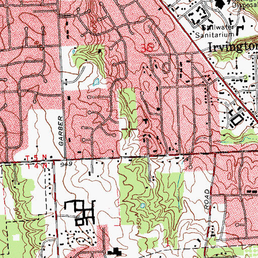 Topographic Map of Westbrook Road Park, OH