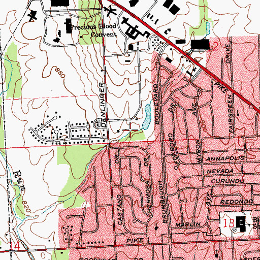 Topographic Map of Salem Village Park, OH