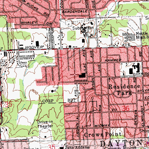 Topographic Map of Western Hills Park, OH