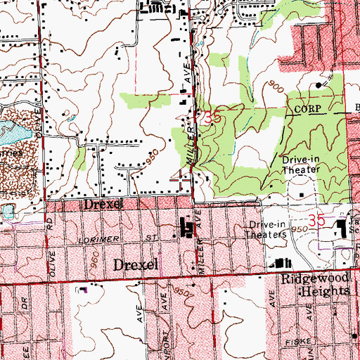 Topographic Map of Millhaven Park, OH