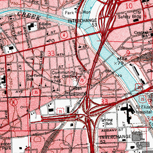 Topographic Map of Linden Community Center, OH