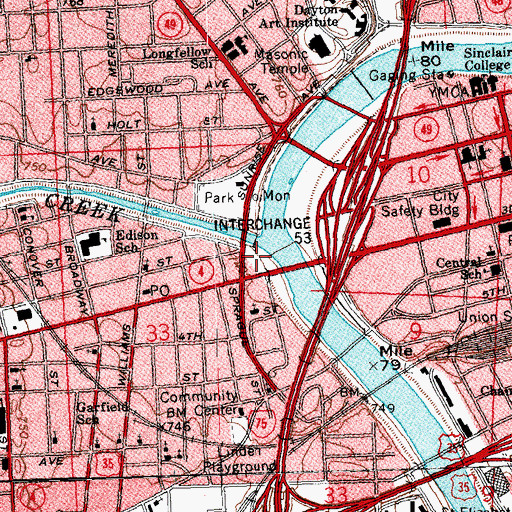 Topographic Map of Sunrise Park, OH